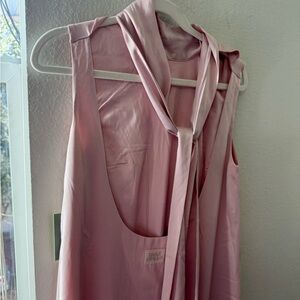 Daily Drills Light Pink Sleeveless Maxi Dress with Tie